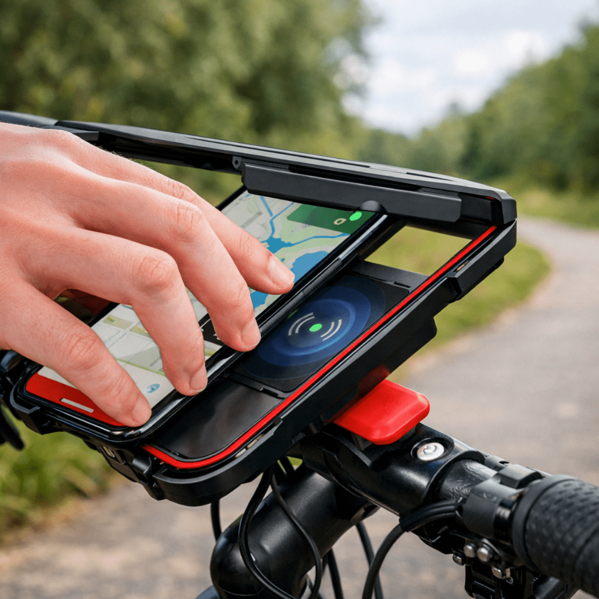 Fiets Telefoonhouder Met Draadloze Powerbank (waterdicht) - BikePackerz